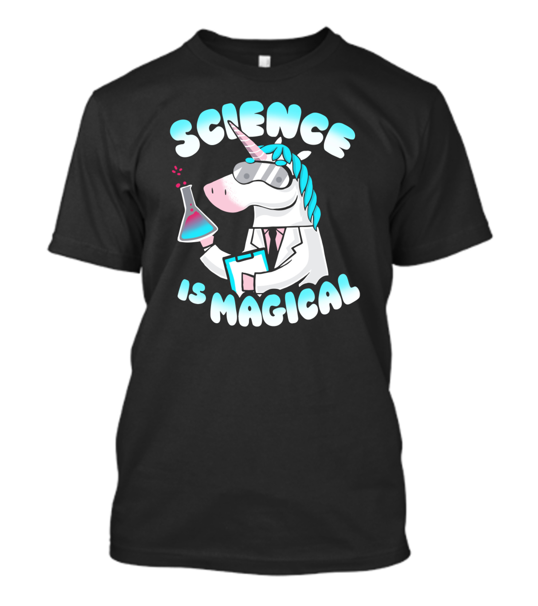 Science Is Magical Unicorn In Lab Coat With Beaker T-Shirt