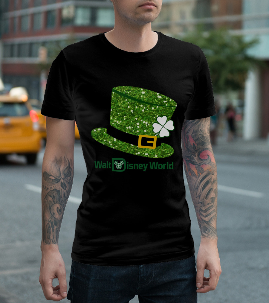 Walt Disney World Mickey Mouse Patrick Day Green Shamrock Hat T-Shirt