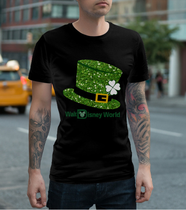 Walt Disney World Mickey Mouse Patrick Day Green Shamrock Hat T-Shirt