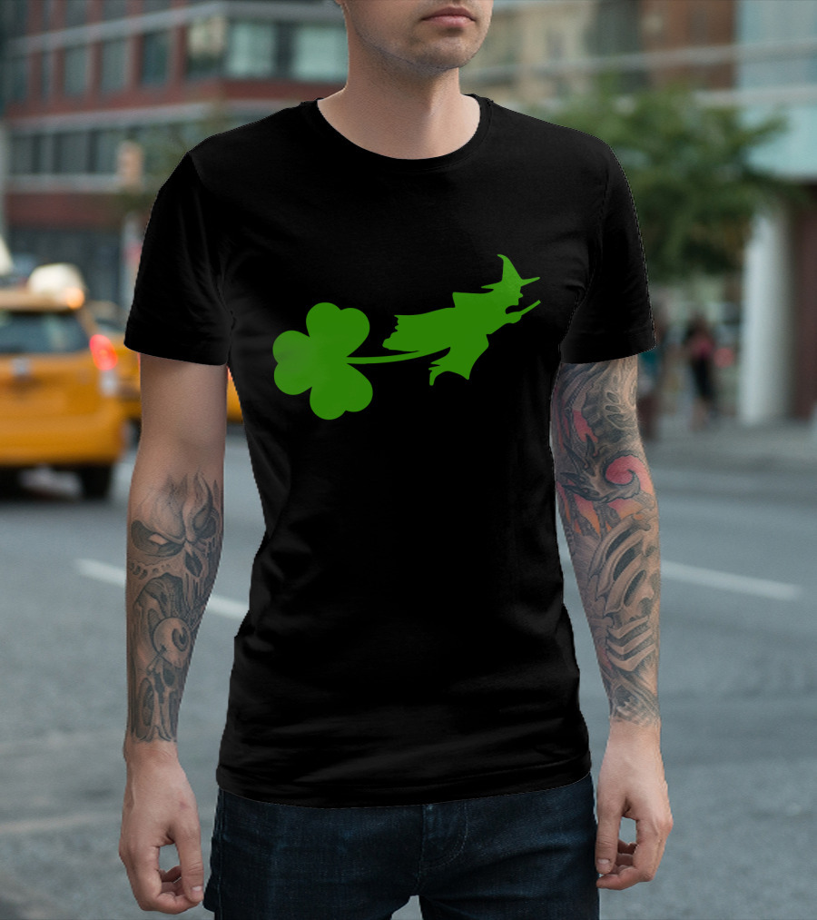 Wicked Witch Riding Shamrock T-Shirt