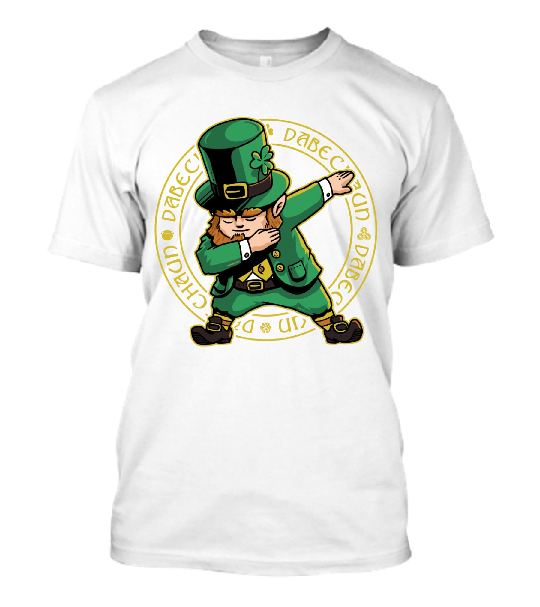 St Patrick's Day Dabbing Leprechaun With Shamrock Hat T-Shirt