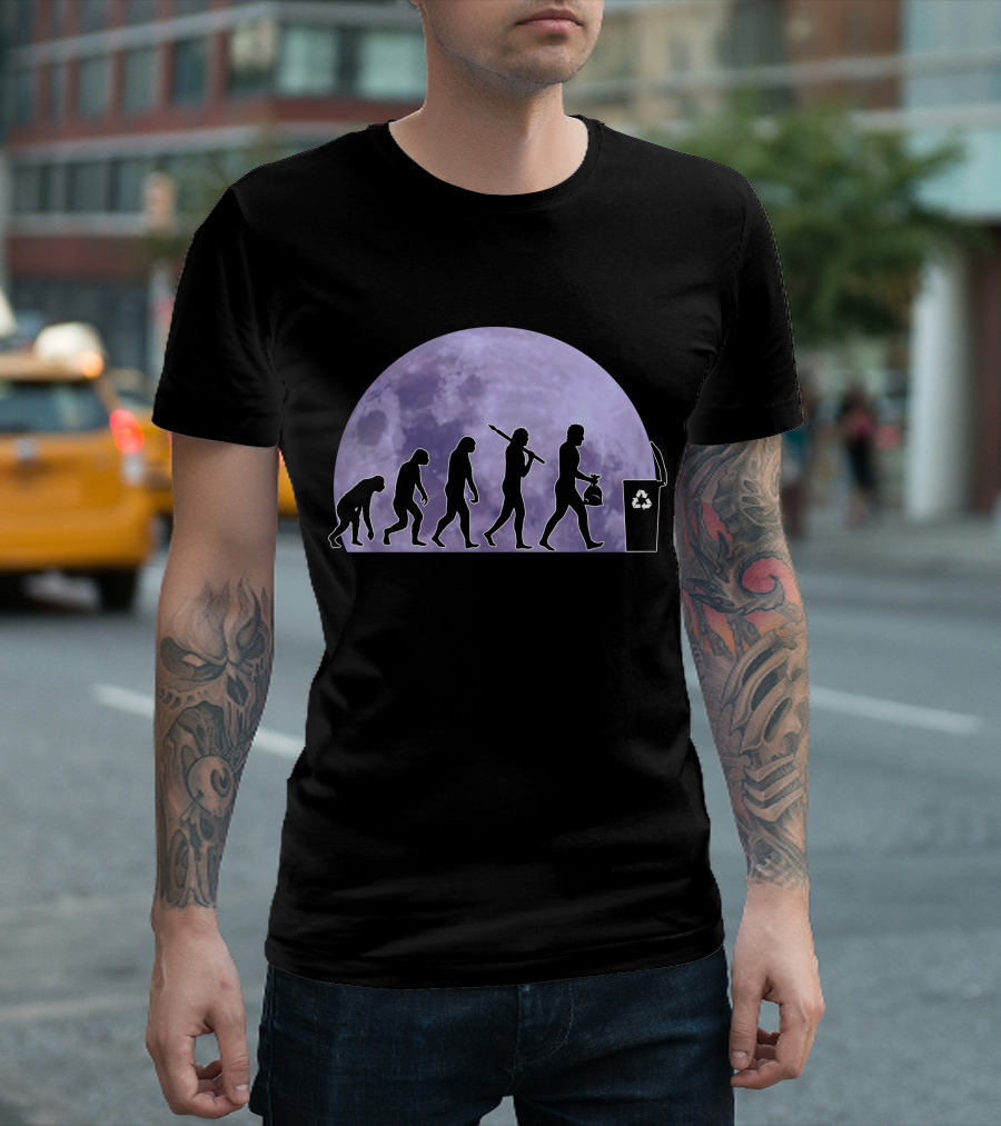 Evolution Of Garbage Man Moon T-Shirt