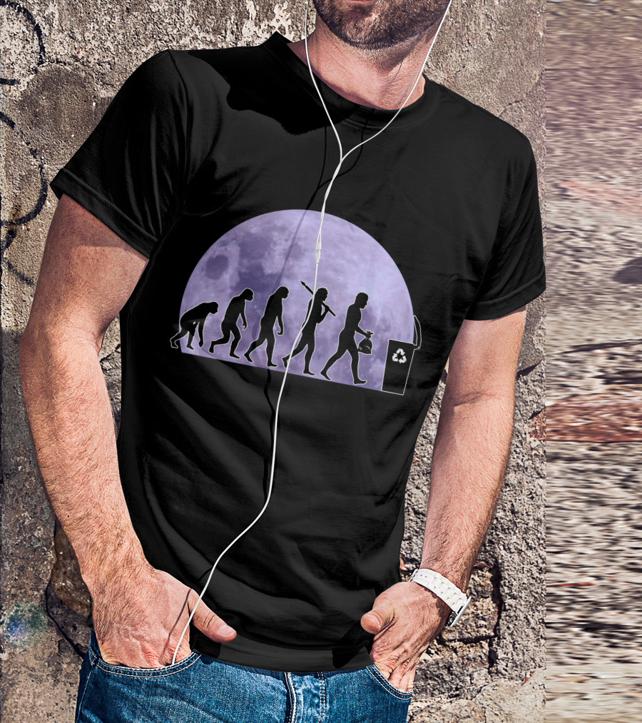 Evolution Of Garbage Man Moon T-Shirt