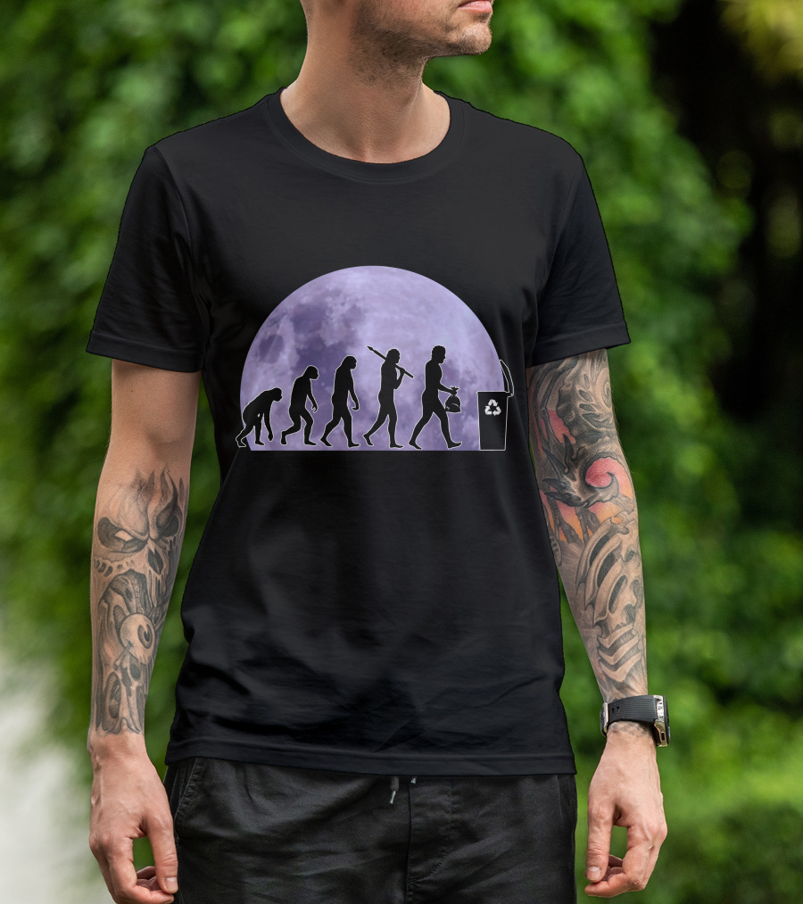Evolution Of Garbage Man Moon T-Shirt