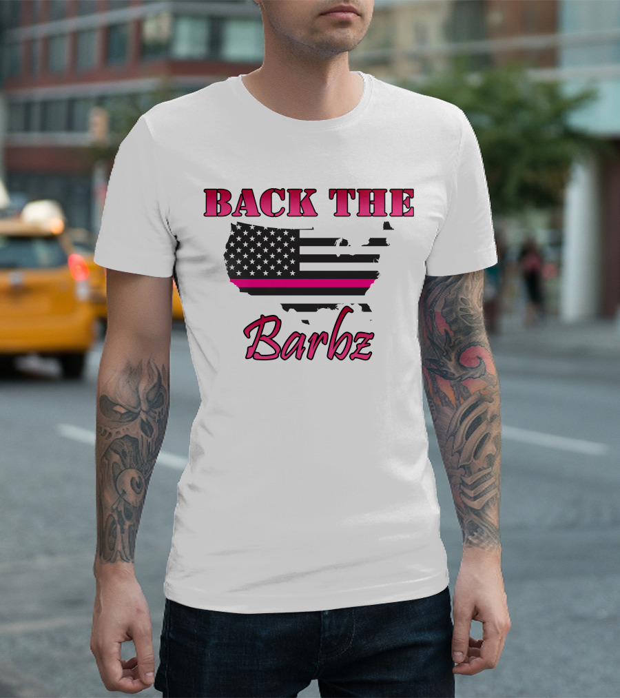 BACK THE BARBZ American Flag Map T-Shirt