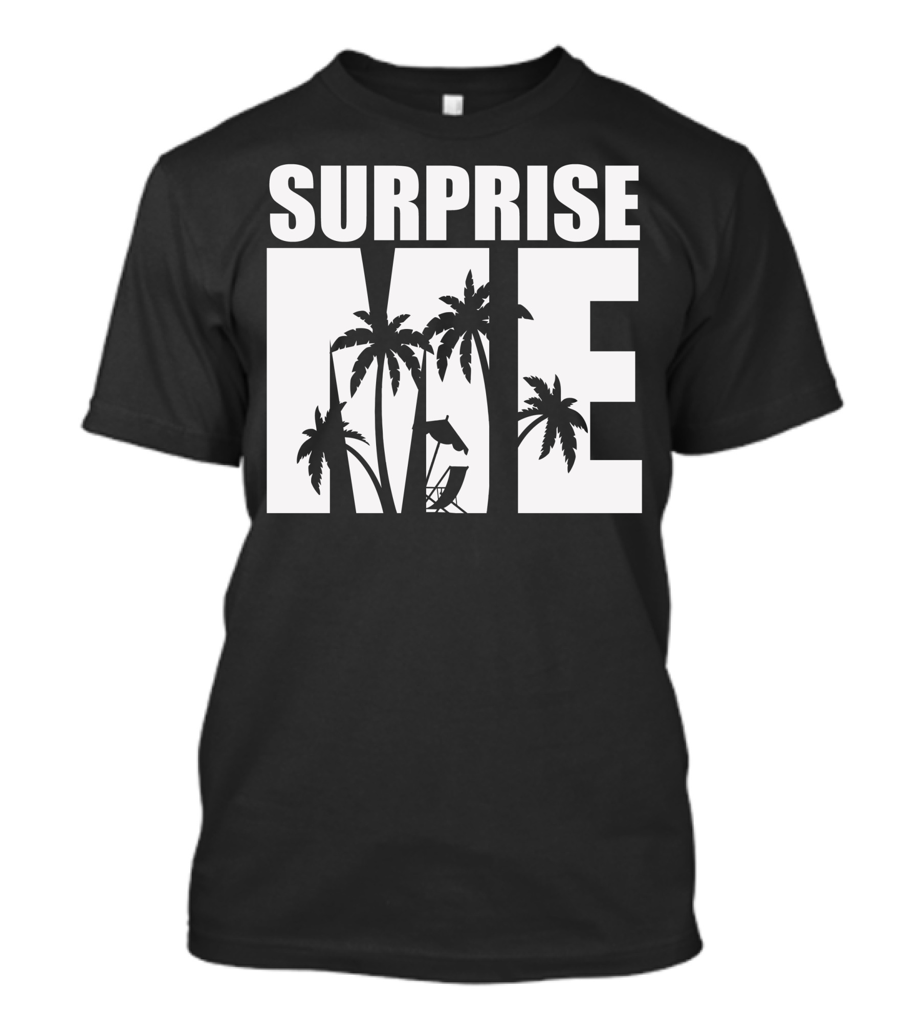Surprise Me Tropical Palm Trees Chair Scene T-Shirt