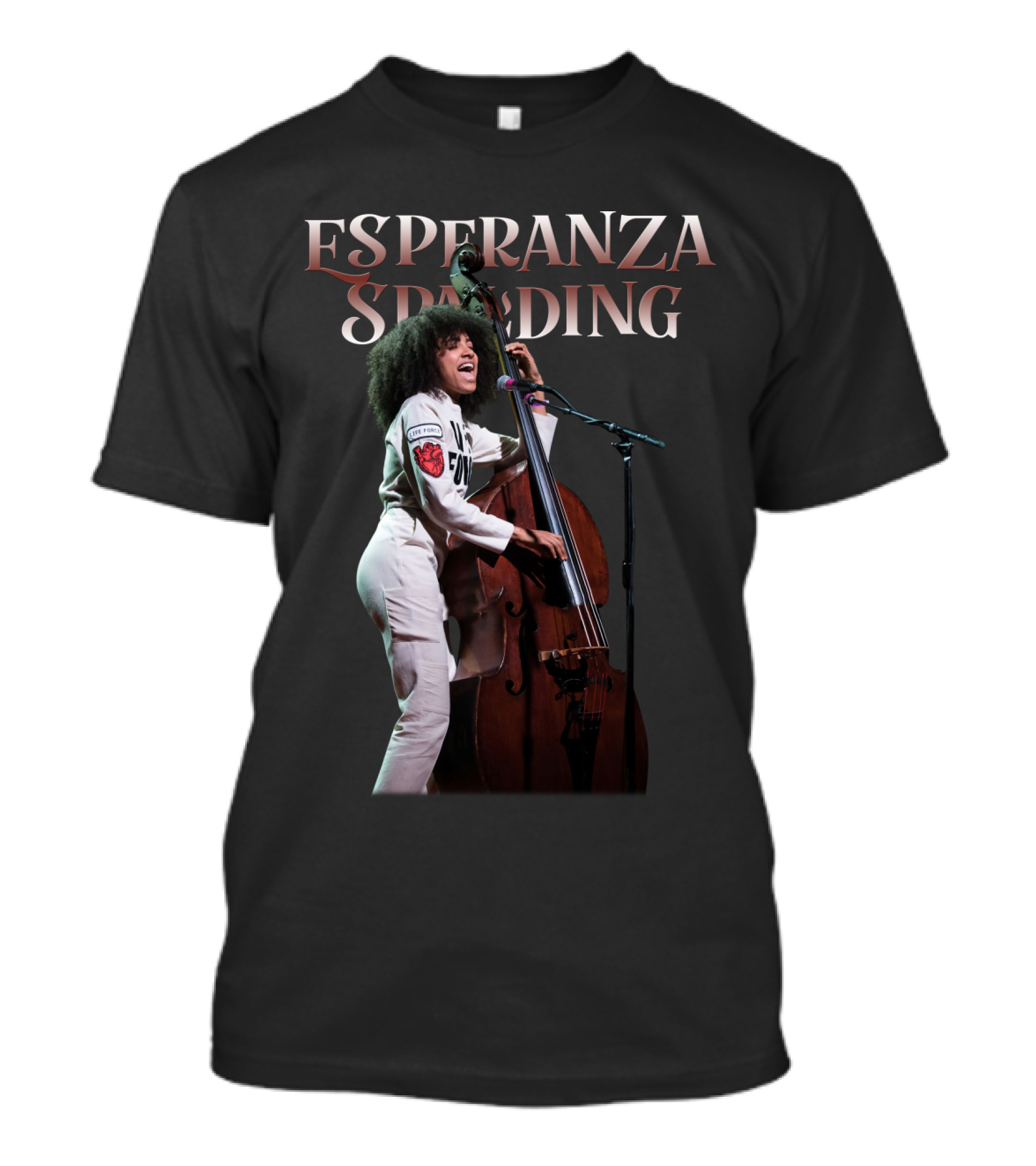 Esperanza Spalding Performing With Double Bass Enthusiasm T-Shirt