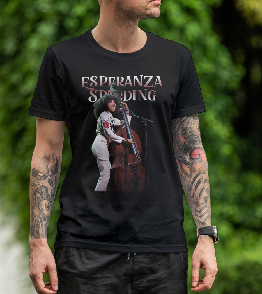 Esperanza Spalding Performing With Double Bass Enthusiasm T-Shirt