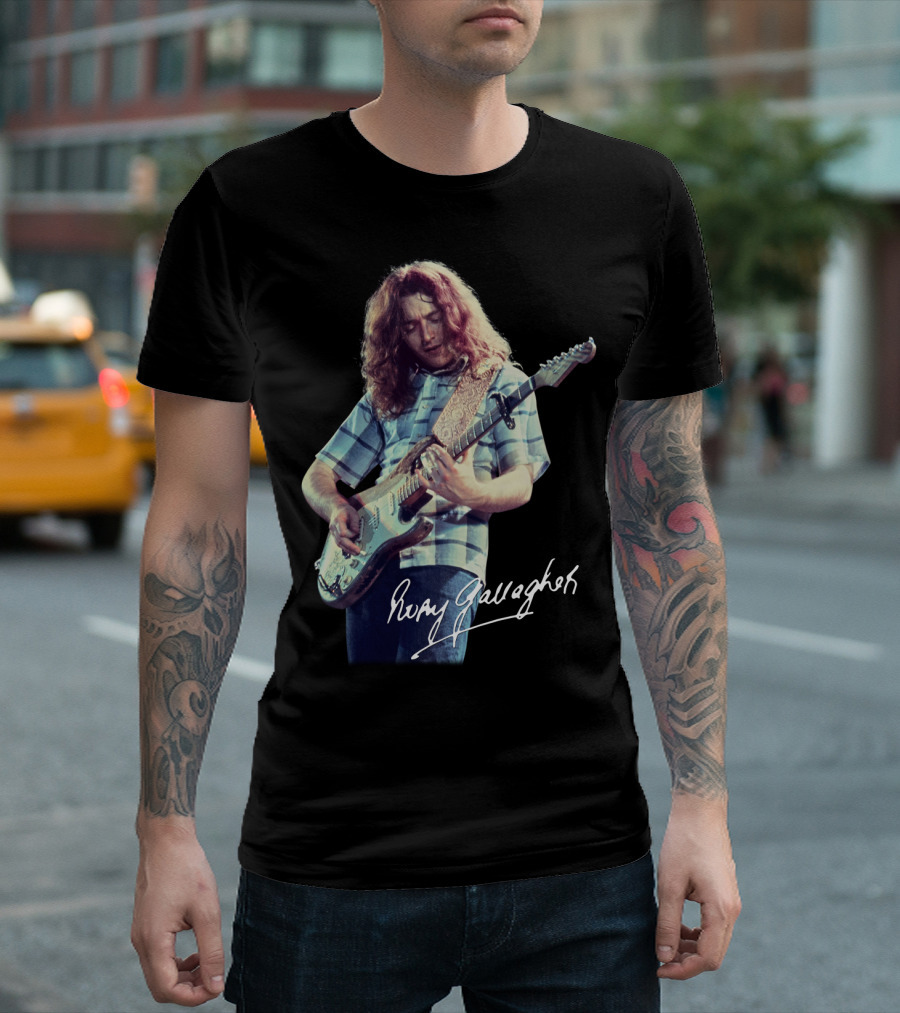 Rory Gallagher Iconic Guitarist With Signature Blues Performance T-Shirt