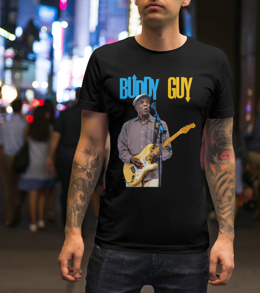 Buddy Guy Electric Blues Performance With Guitar And Microphone T-Shirt