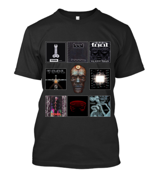 TOOL Albums Undertow Lateralus 10,000 Days Enima Opiate Fear Inoculum Salival Sober Key Art Compilation T-Shirt