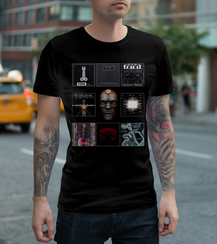TOOL Albums Undertow Lateralus 10,000 Days Enima Opiate Fear Inoculum Salival Sober Key Art Compilation T-Shirt