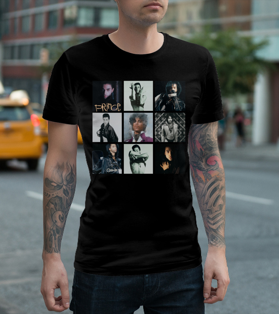 Prince Iconic Album Collection Collage: The Very Best Imagery T-Shirt