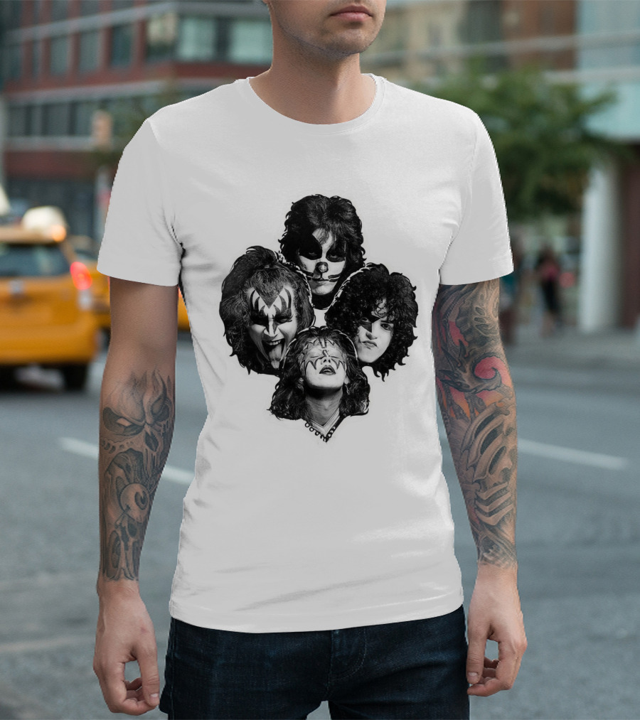 Kiss Band Iconic Makeup Memes Faces Compilation T-Shirt
