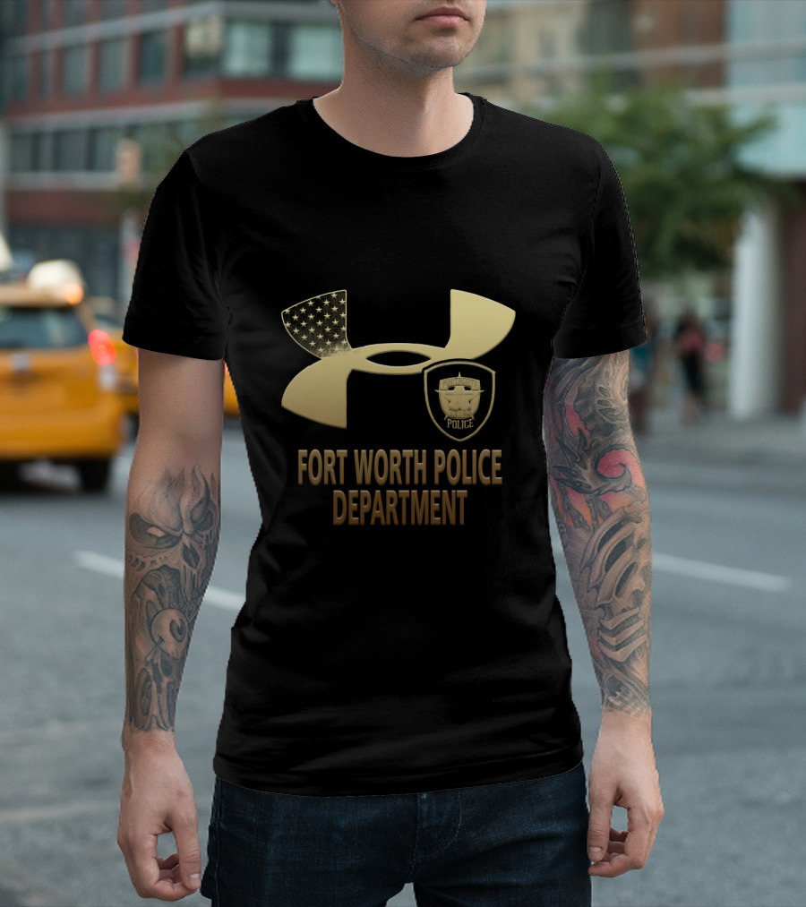 Fort Worth Police Department Under Armour Logo Badge Gold Edition T-Shirt