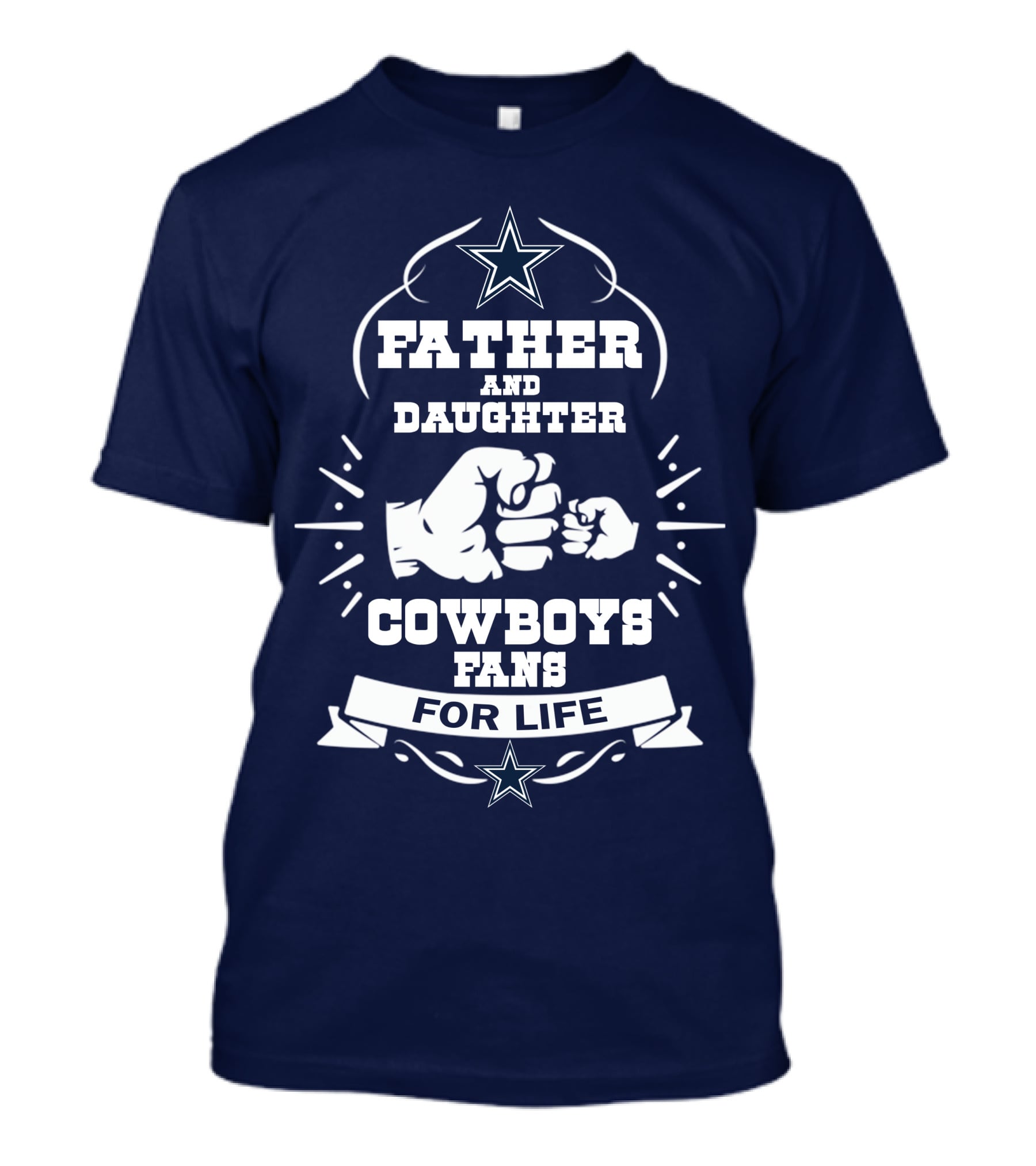 Father And Daughter Cowboys Fans For Life Fist Bump Star T-Shirt