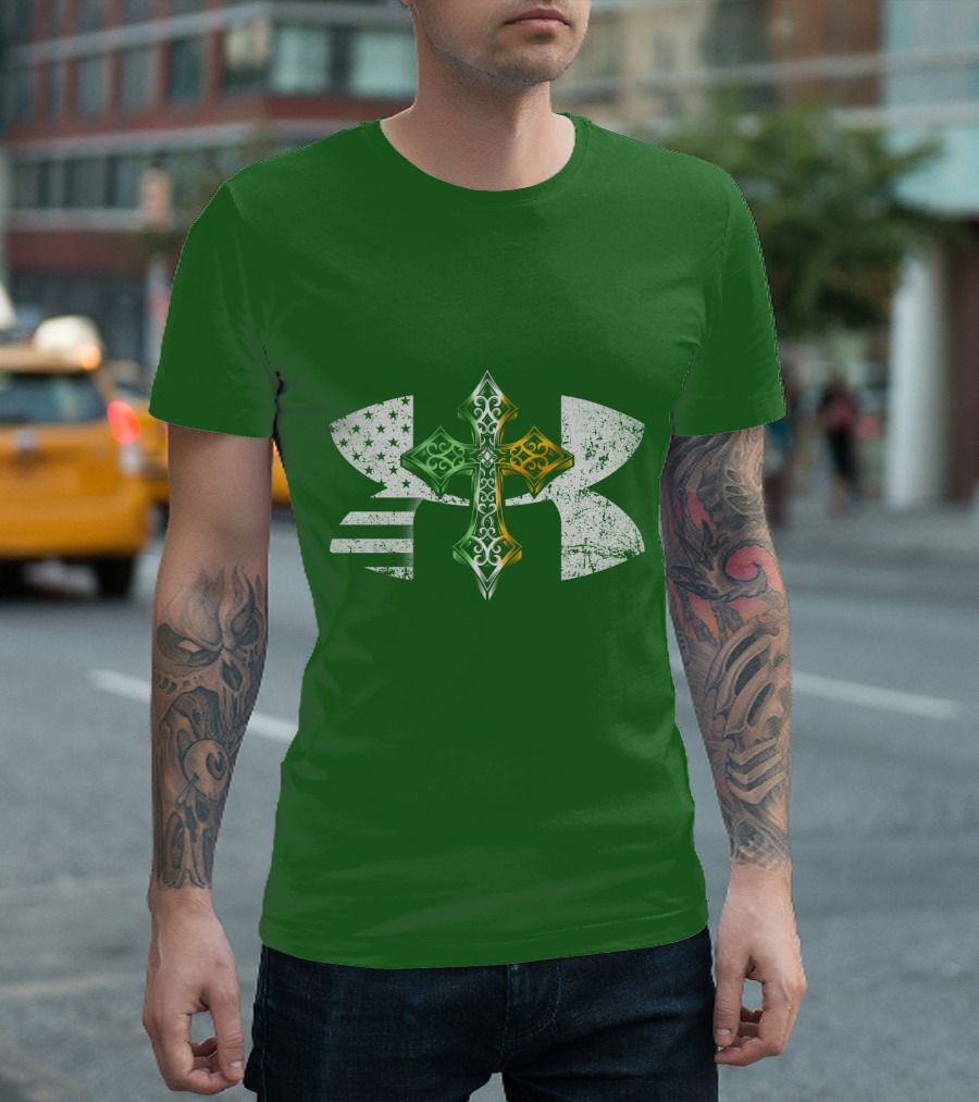 Under Armour Celtic Cross USA Flag T-Shirt