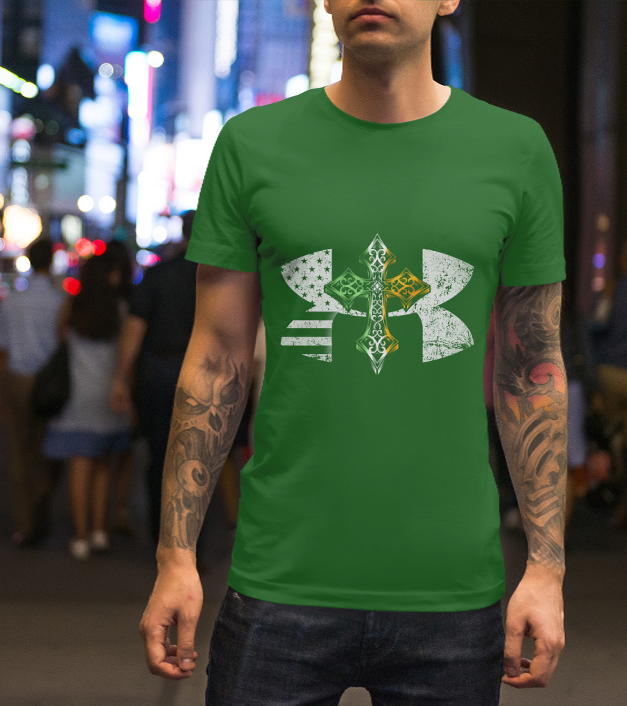 Under Armour Celtic Cross USA Flag T-Shirt