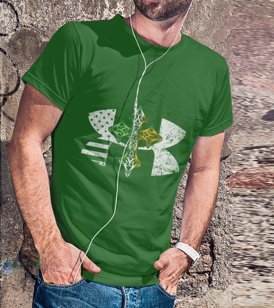 Under Armour Celtic Cross USA Flag T-Shirt