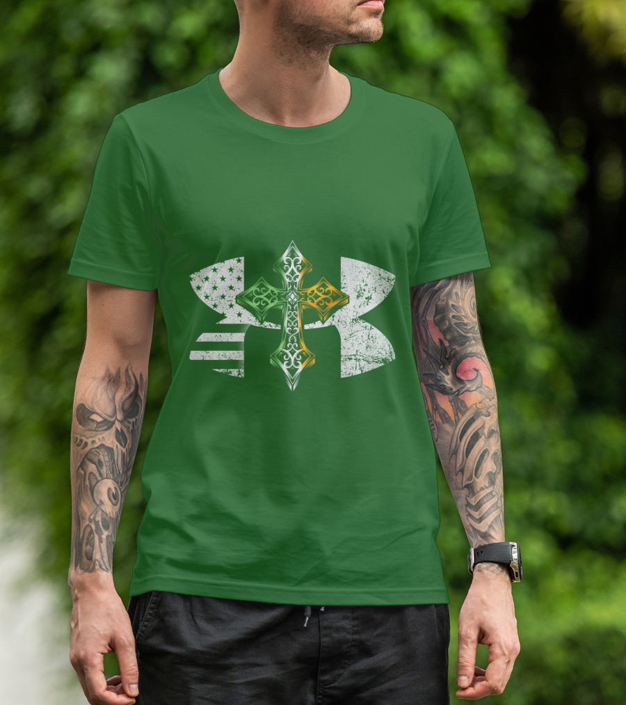 Under Armour Celtic Cross USA Flag T-Shirt