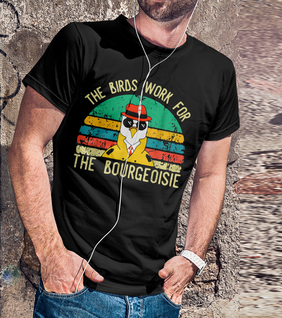 The Birds Work For The Bourgeoisie Retro Style Penguin In Hat And Sunglasses T-Shirt