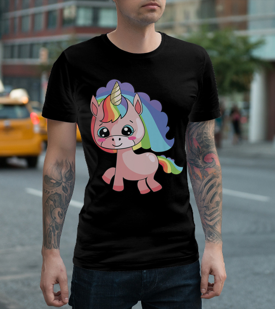 Cute Rainbow Unicorn for Unicorn Lover T-Shirt