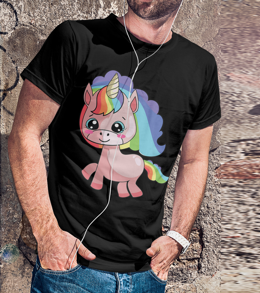 Cute Rainbow Unicorn For Unicorn Lover T-Shirt