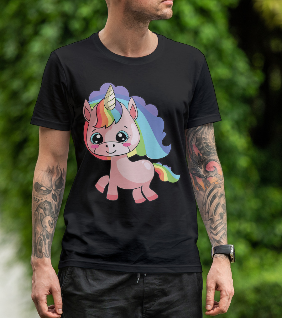 Cute Rainbow Unicorn For Unicorn Lover T-Shirt