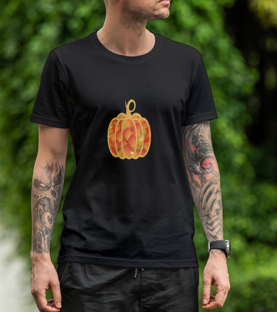 Amazing Fall Pumpkin Halloween Thanksgiving Best Autumn Leaves Glow T-Shirt
