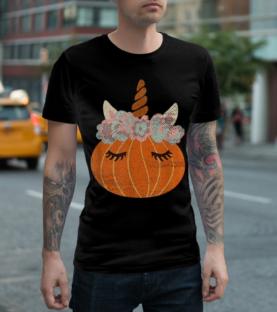 Halloween Cute Pumpkin Unicorn Costume Best T-Shirt