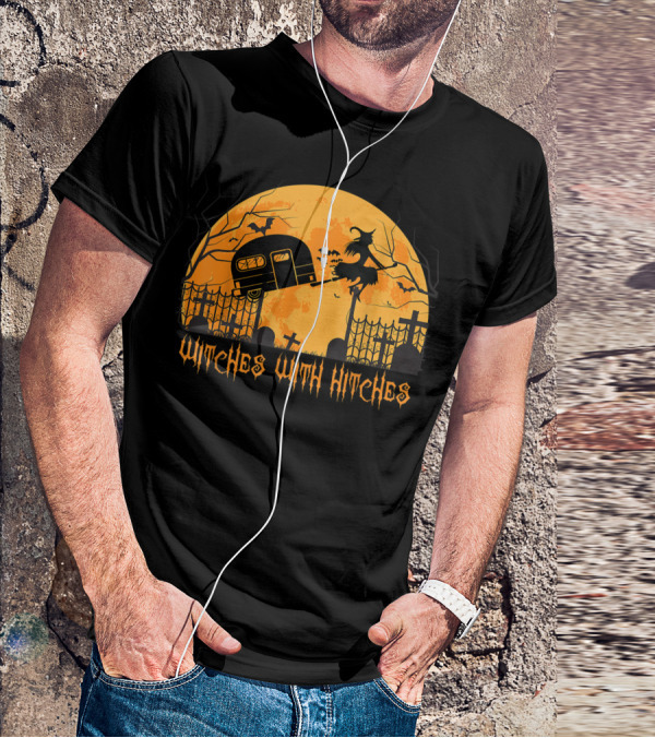 Halloween Spooky Witches With Hitches Camping Scene T-Shirt