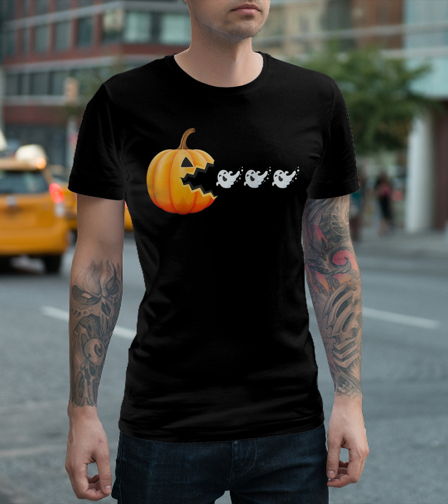 Funny Pumpkin Eating Ghosts Halloween Best T-Shirt