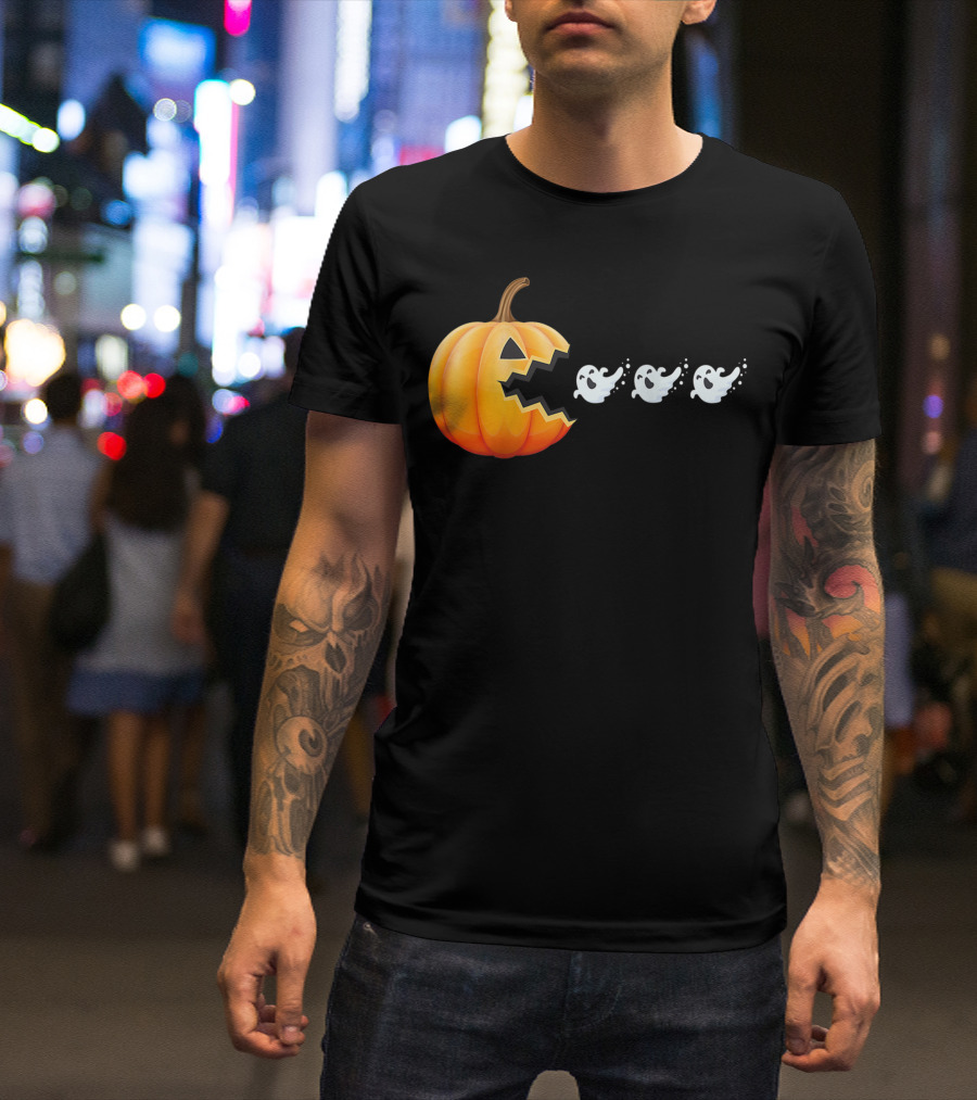 Funny Pumpkin Eating Ghosts Halloween Best T-Shirt