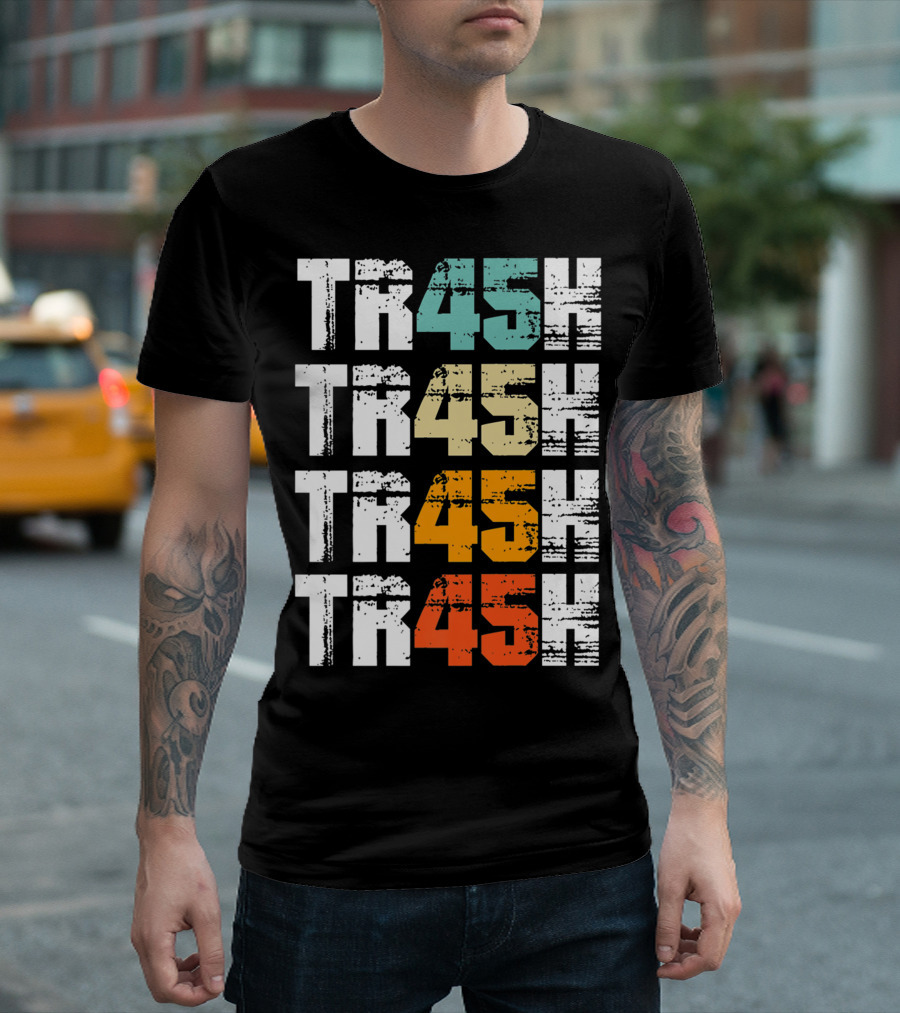 Tr45h Trash 45 Anti Trump Vintage Vote Out 8645 T-Shirt