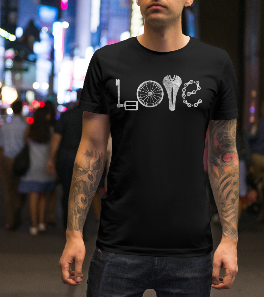 Love Cycling Biking Bicycle Rider Bike Riding Elements T-Shirt