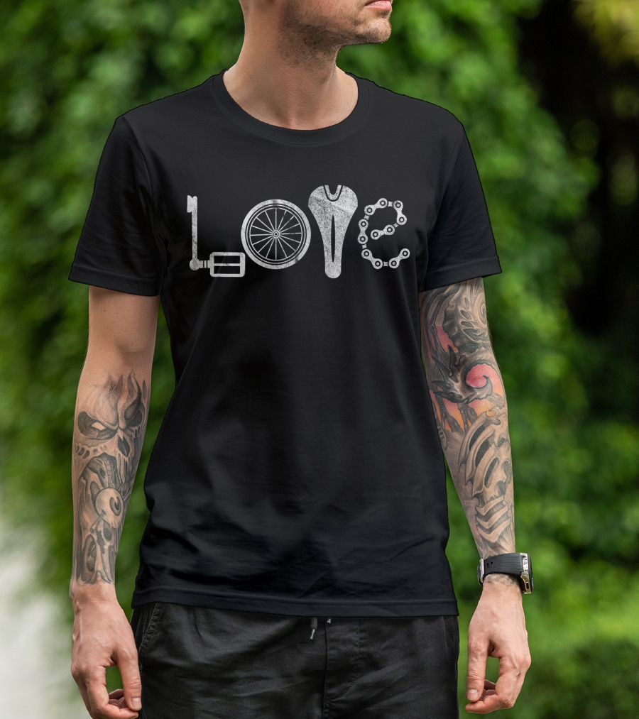 Love Cycling Biking Bicycle Rider Bike Riding Elements T-Shirt