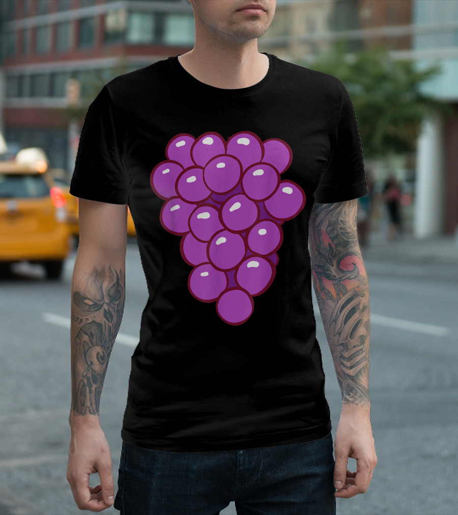 Funny Halloween Purple Grape Cluster T-Shirt