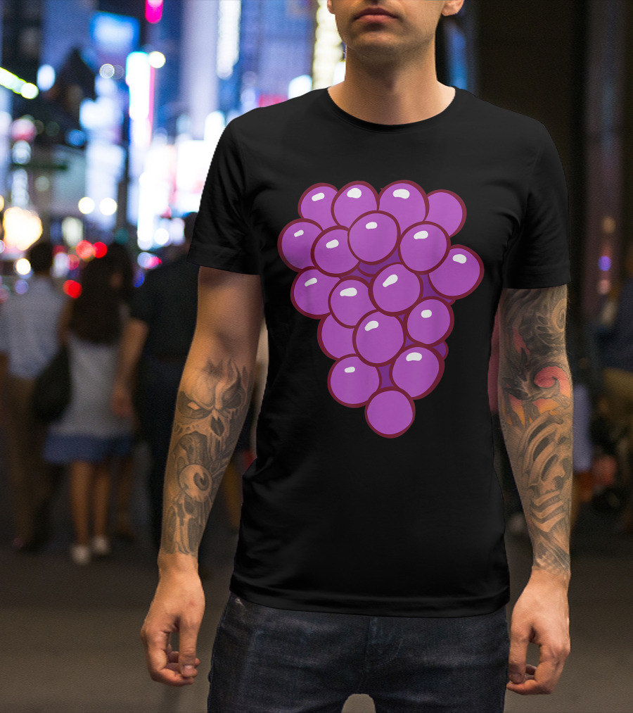 Funny Halloween Purple Grape Cluster T-Shirt