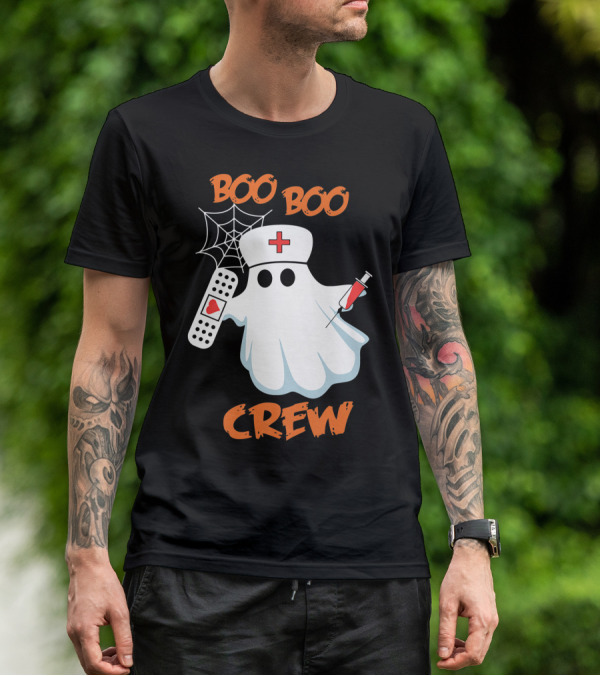Boo Boo Crew Funny Halloween Nurse RN Medical EMS Staff T-Shirt