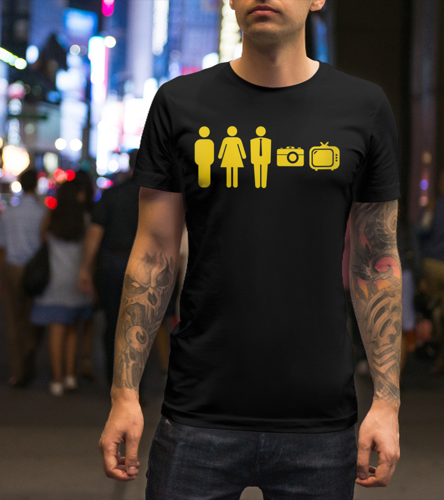 Person Woman Man Camera TV Icons T-Shirt