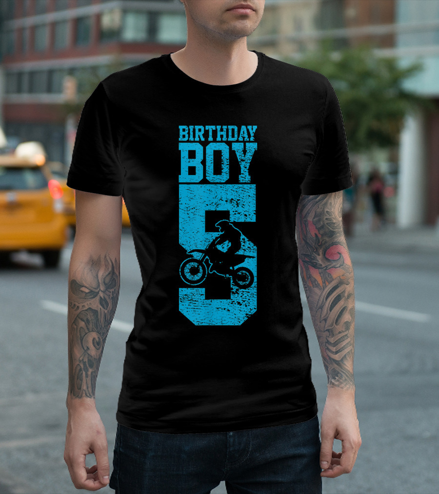 Birthday Boy 5 Motocross Dirt Bike T-Shirt