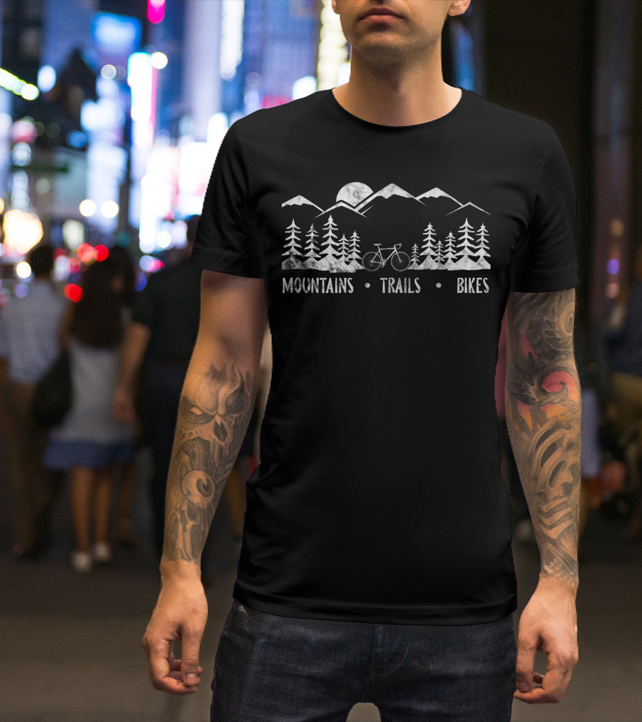 Mountains Trails Bikes Cycling MTB Mountain Bike Adventure T-Shirt