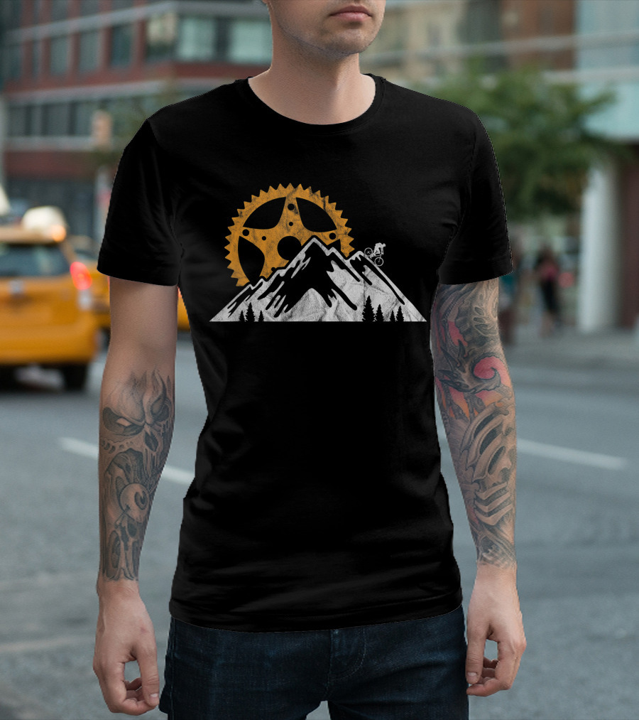 Mountain Bike Cycling Bicycle Gear and Downhill Adventure Biking T-Shirt
