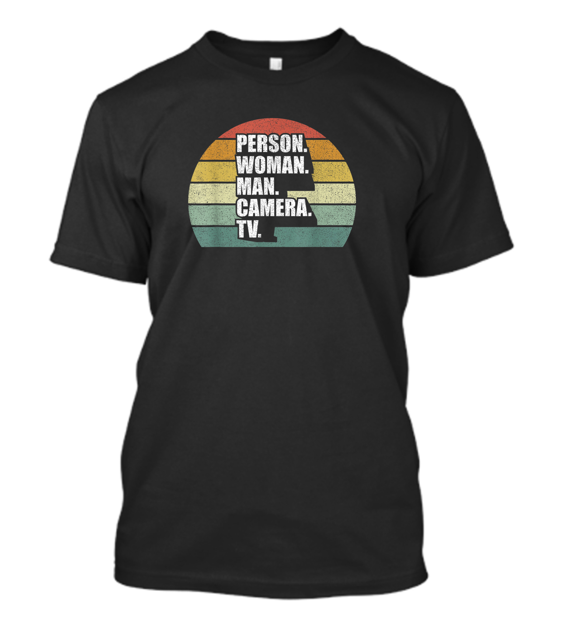 Person Woman Man Camera TV Cognitive Test Trump T-Shirt