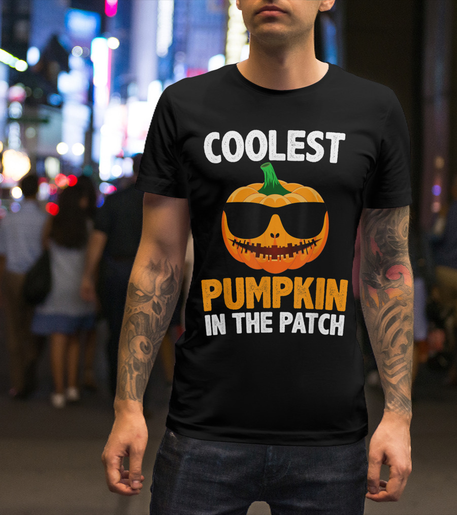 Coolest Pumpkin In The Patch Pumpkin Best Halloween Jack-O'-Lantern Sunglasses T-Shirt