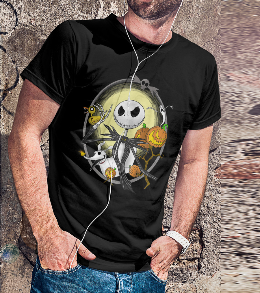 Jack Skellington Halloween Best With Zero And Pumpkins T-Shirt