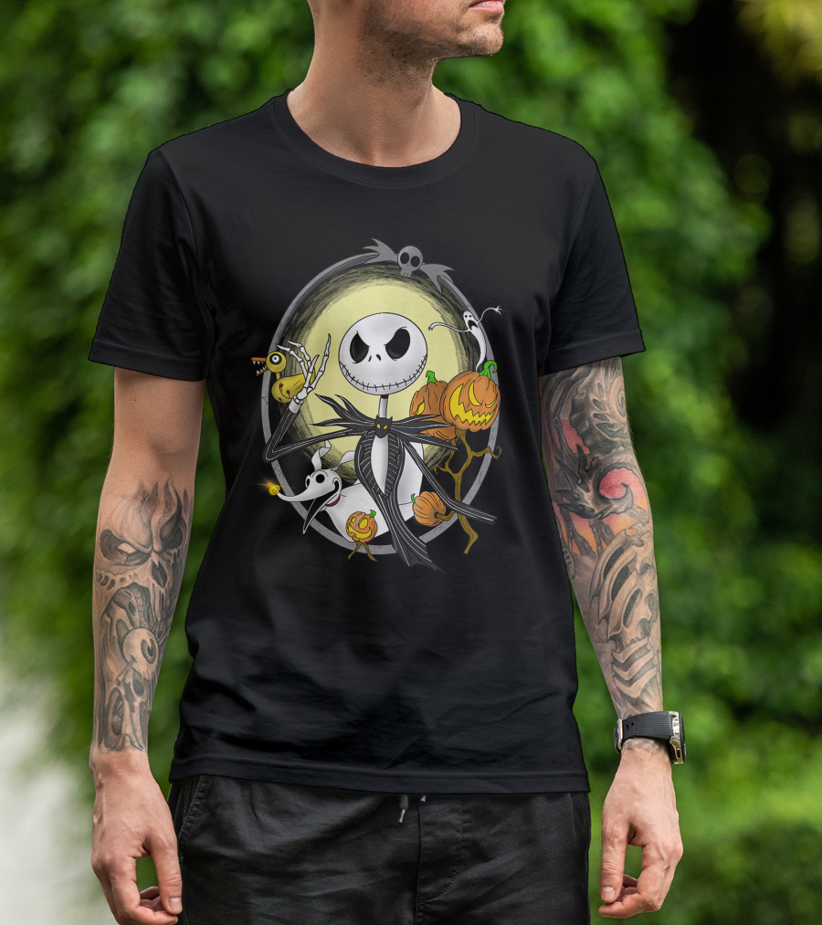 Jack Skellington Halloween Best With Zero And Pumpkins T-Shirt
