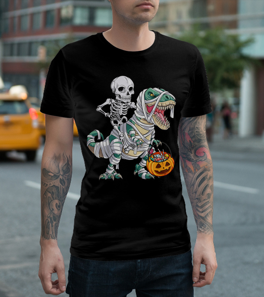 Skeleton Mummy Dinosaur Rex Halloween Best T-Shirt