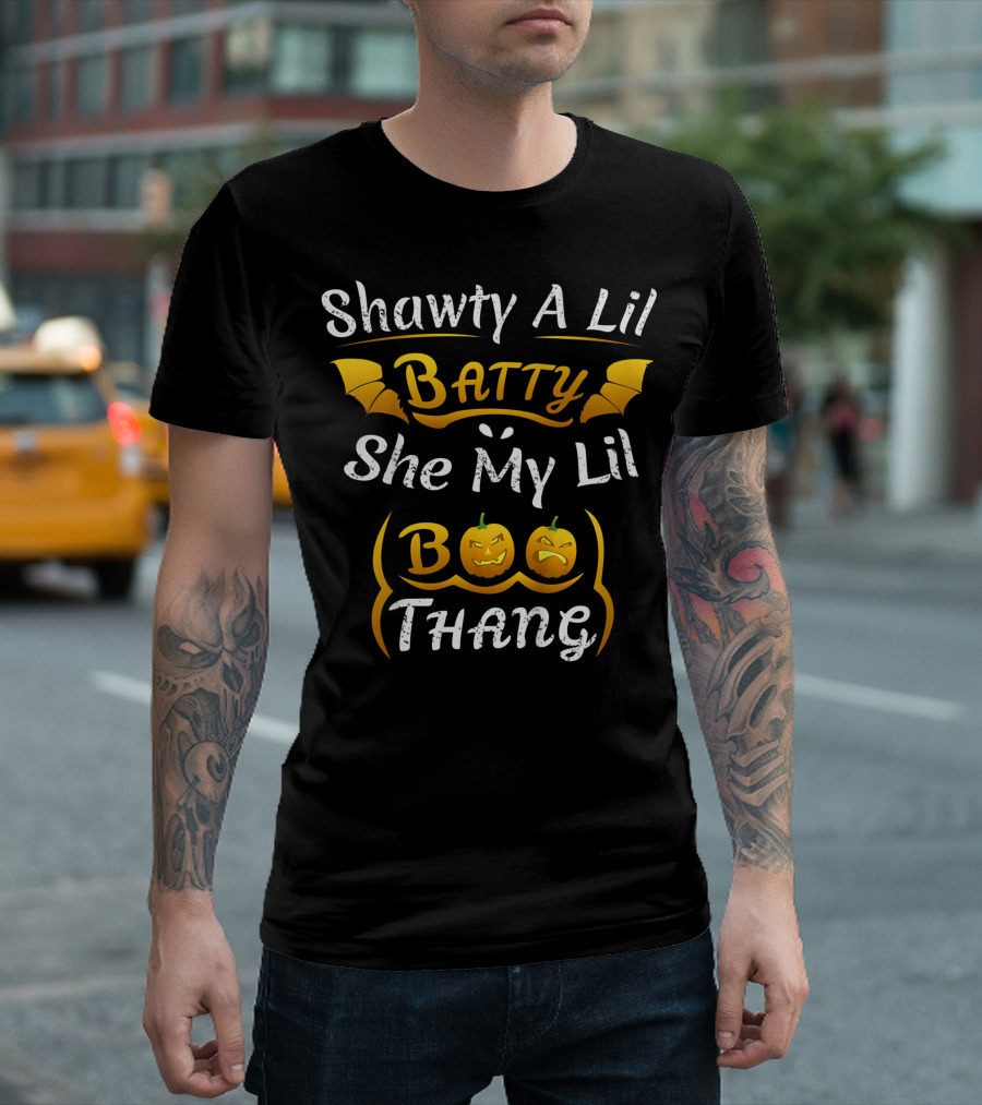 Shawty A Lil Batty She My Lil Boo Thang Pumpkin Halloween T-Shirt
