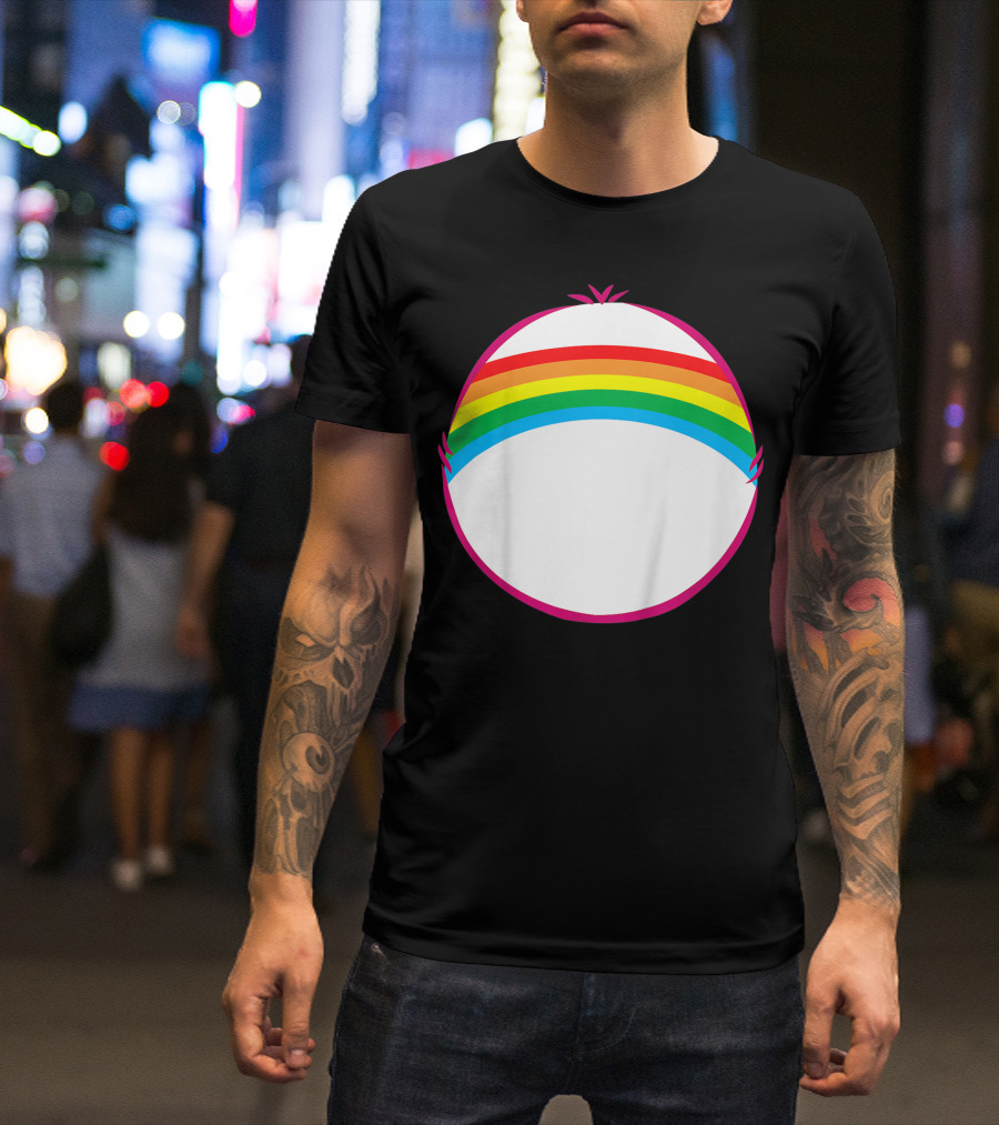 Adult Bear Cheer Rainbow Classic Icon Rainbow Arch T-Shirt